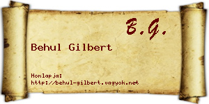 Behul Gilbert névjegykártya